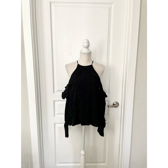 Bardot Sky Cold Shoulder Top Black Size 10 Large - Picture 5 of 16